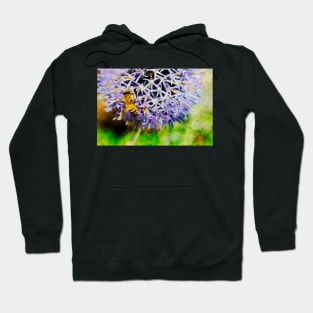 Bee On Small Globe Thistle 4 Hoodie